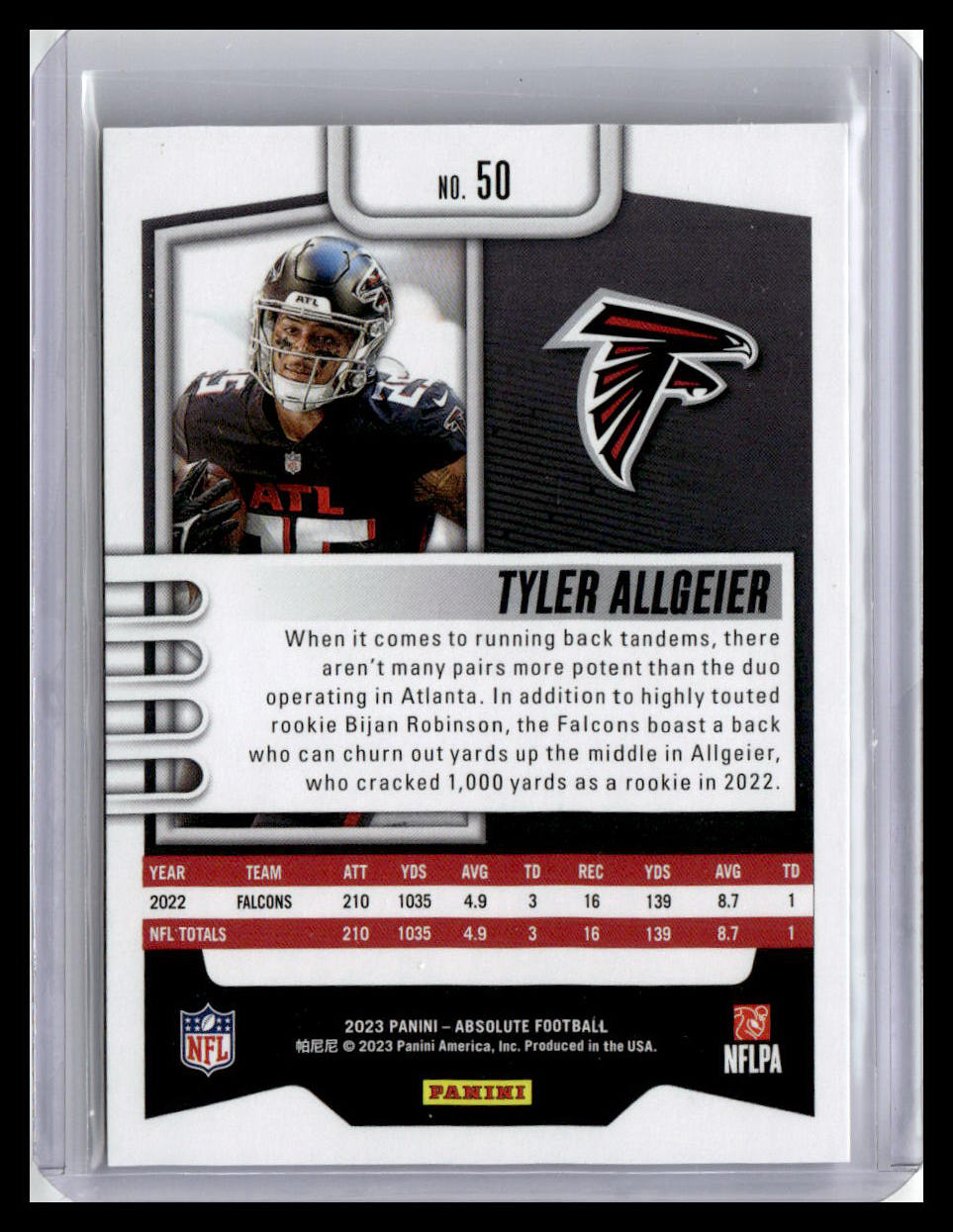 2023 Panini Absolute #50 Tyler Allgeier