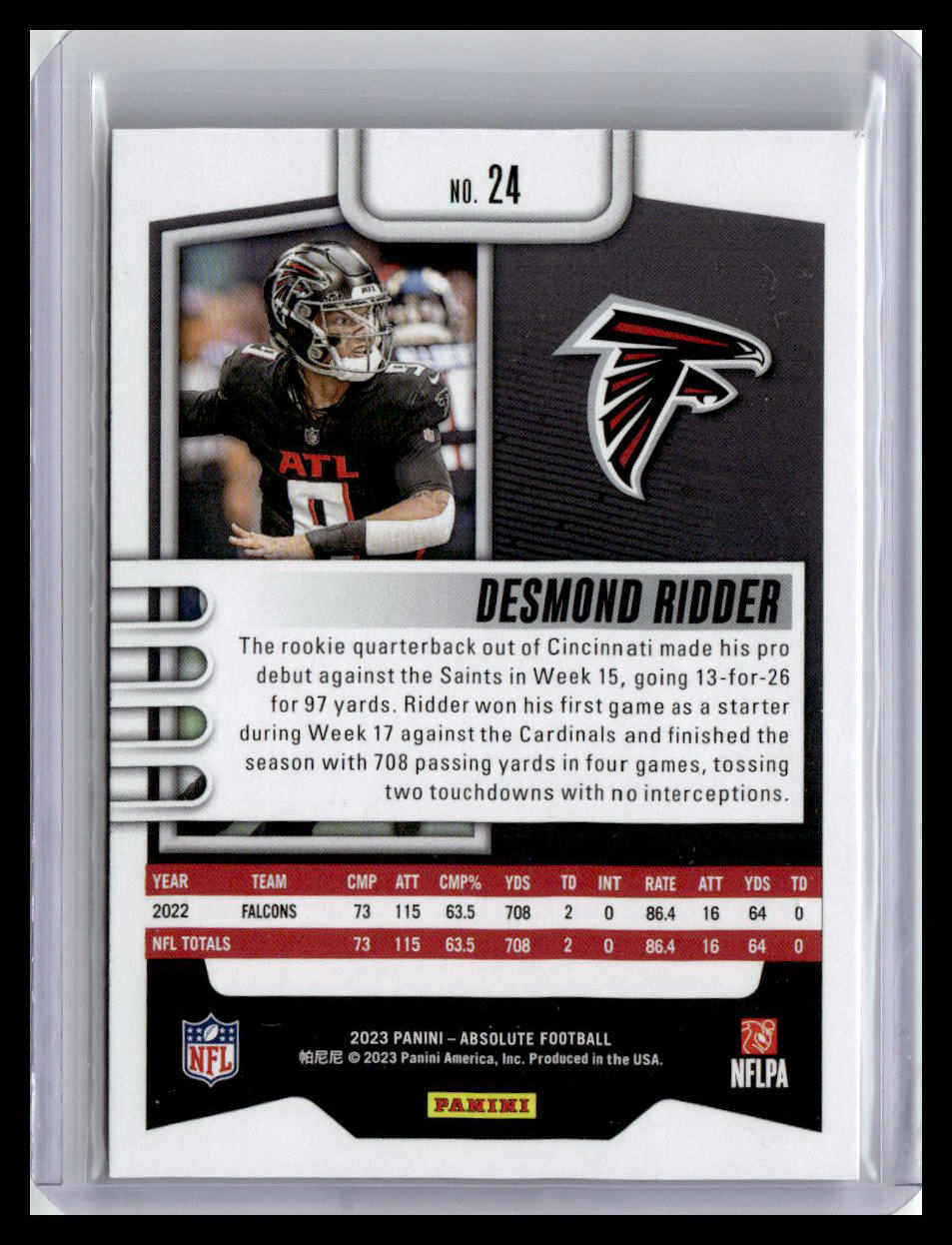 2023 Panini Absolute #24 Desmond Ridder