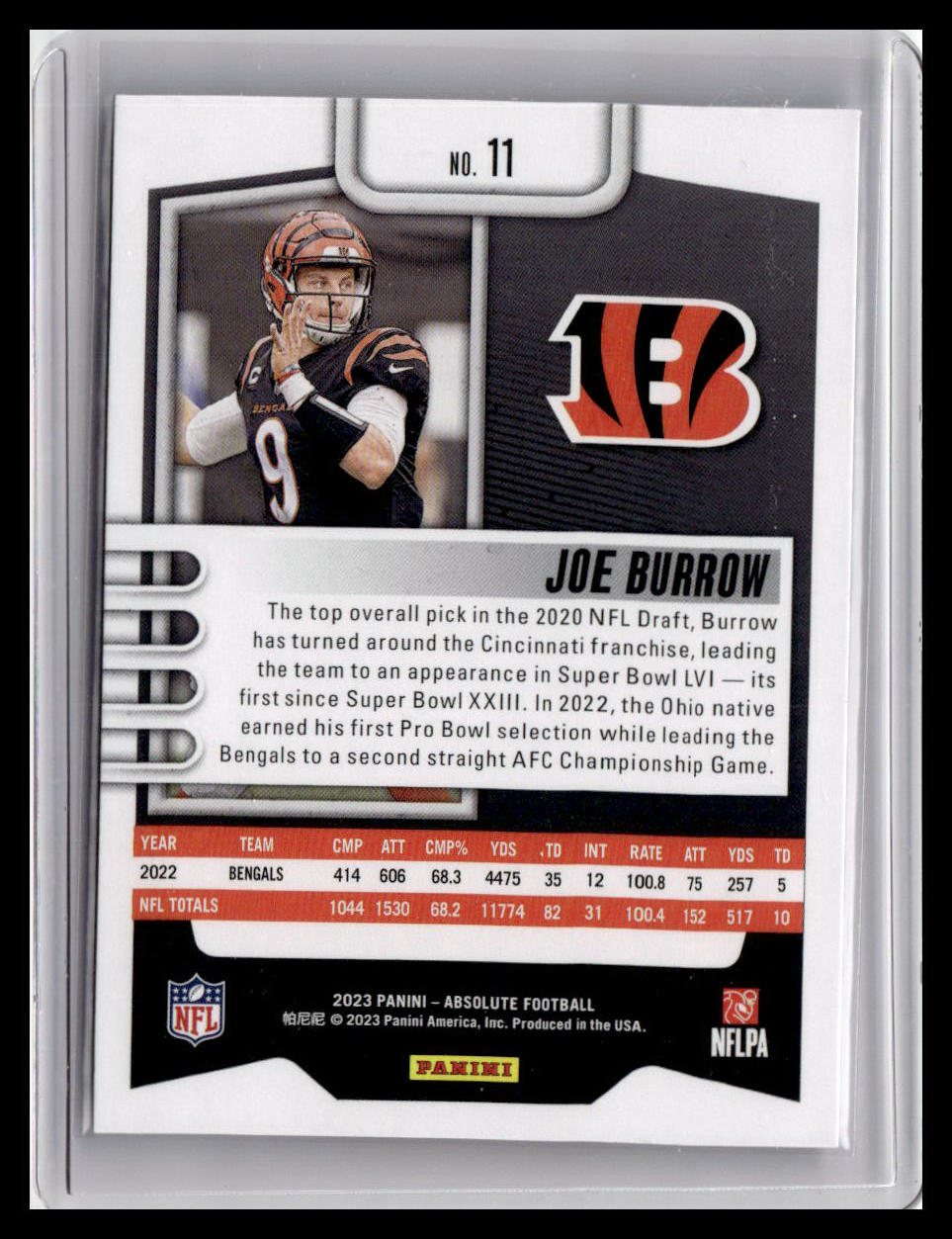 2023 Panini Absolute #11 Joe Burrow