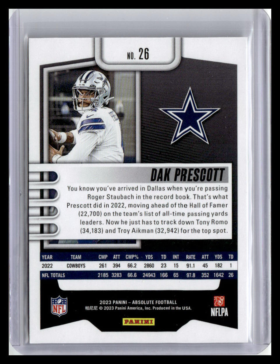 2023 Panini Absolute #26 Dak Prescott