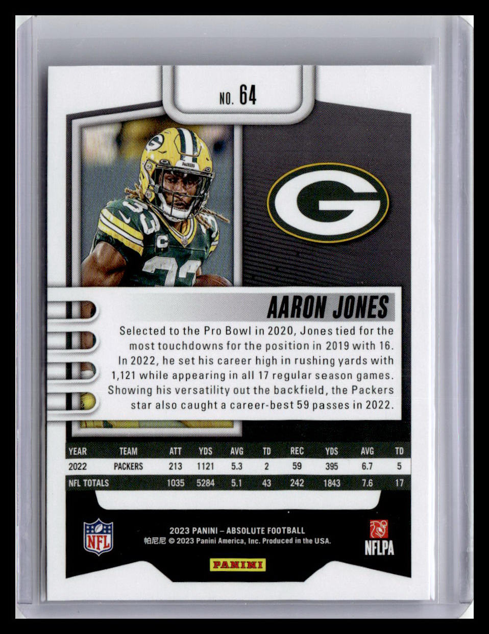 2023 Panini Absolute #64 Aaron Jones