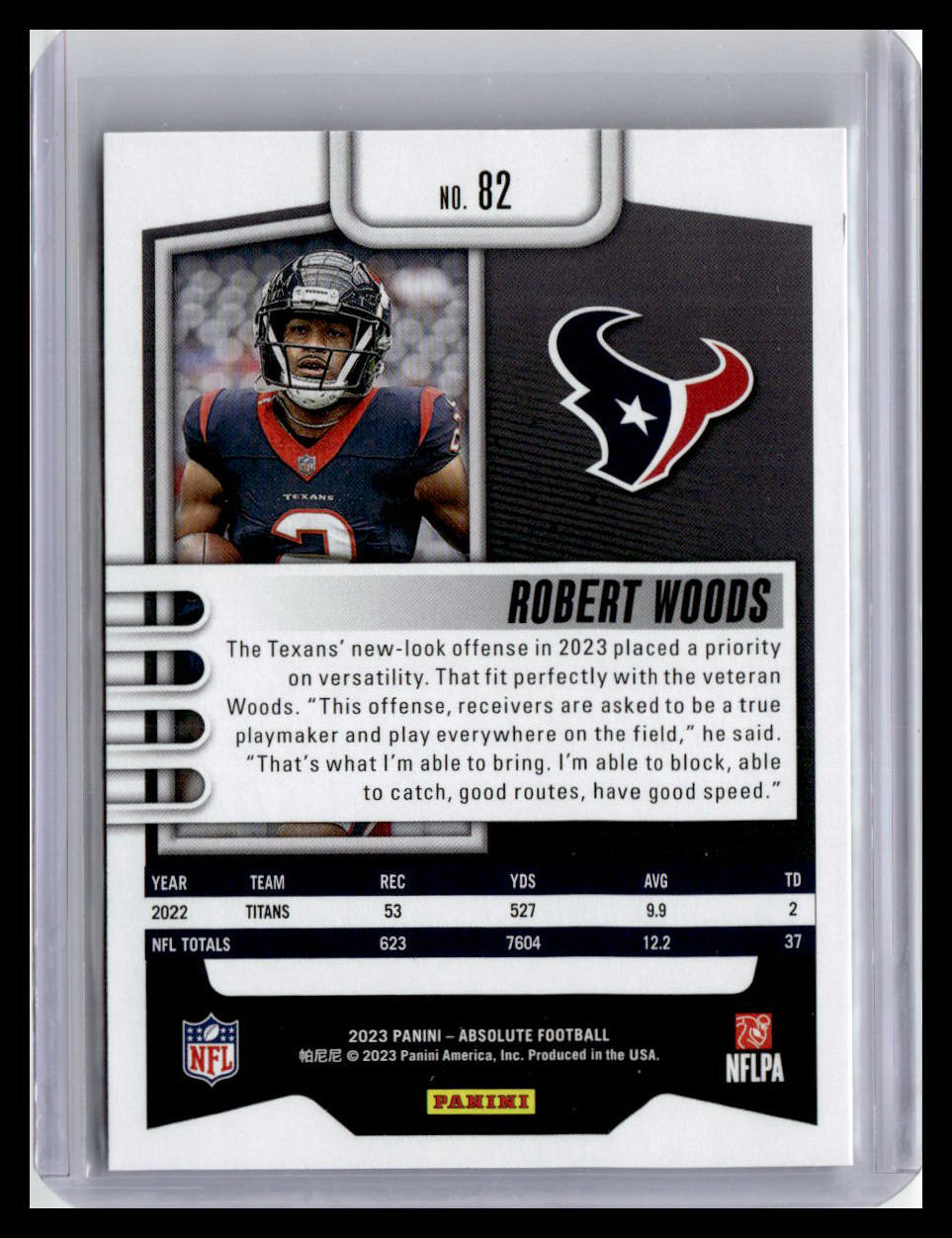 2023 Panini Absolute #82 Robert Woods