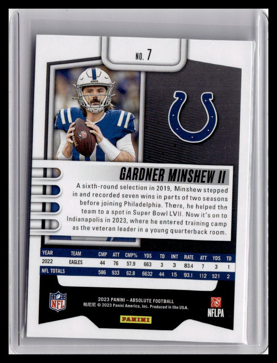 2023 Panini Absolute #7 Gardner Minshew II