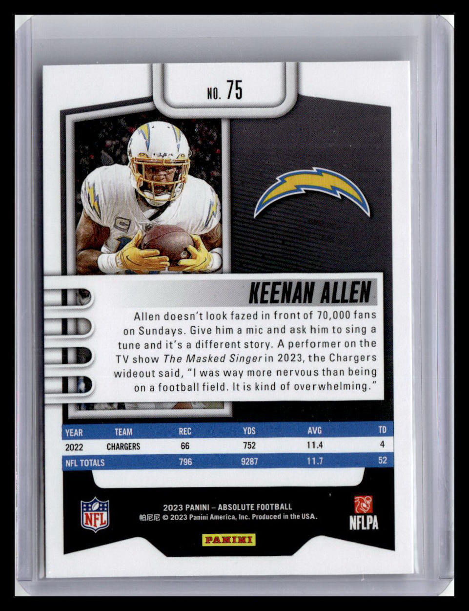 2023 Panini Absolute #75 Keenan Allen