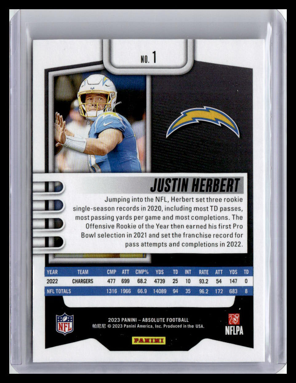 2023 Panini Absolute #1 Justin Herbert