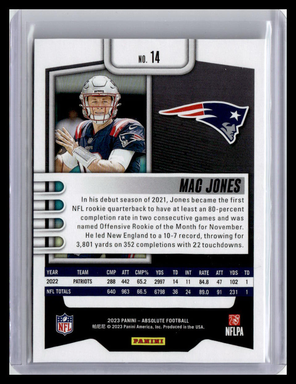 2023 Panini Absolute #14 Mac Jones