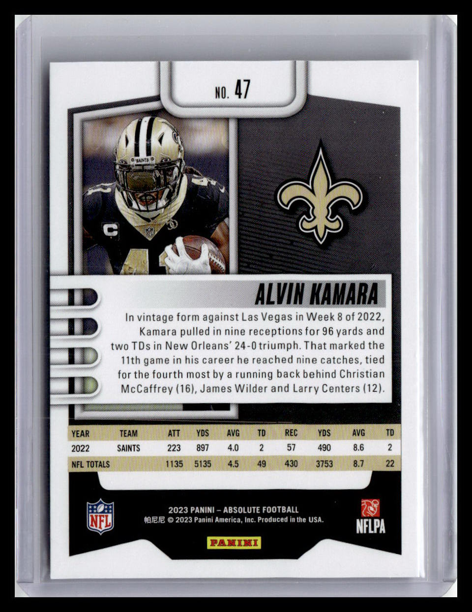 2023 Panini Absolute #47 Alvin Kamara