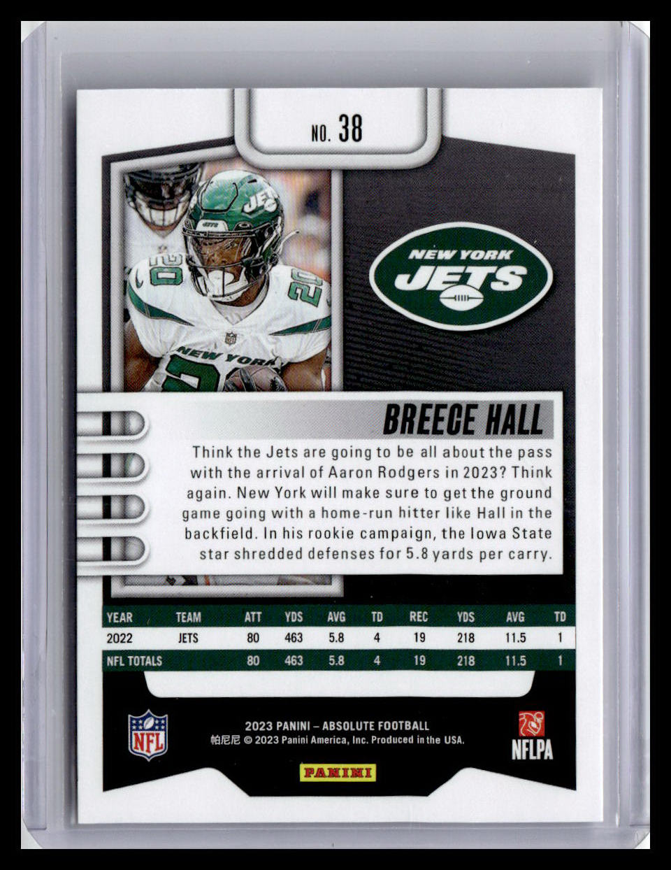 2023 Panini Absolute #38 Breece Hall