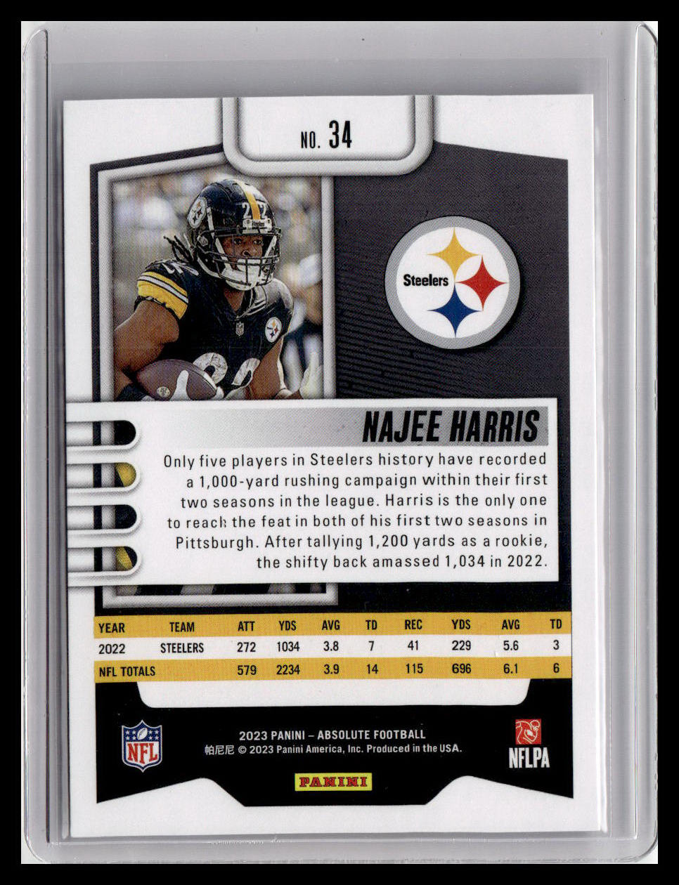 2023 Panini Absolute #34 Najee Harris
