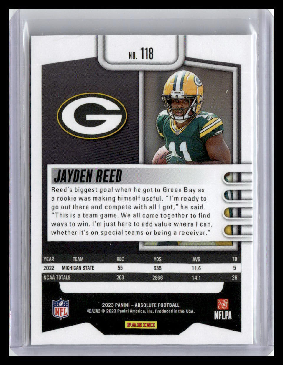 2023 Panini Absolute #118 Jayden Reed
