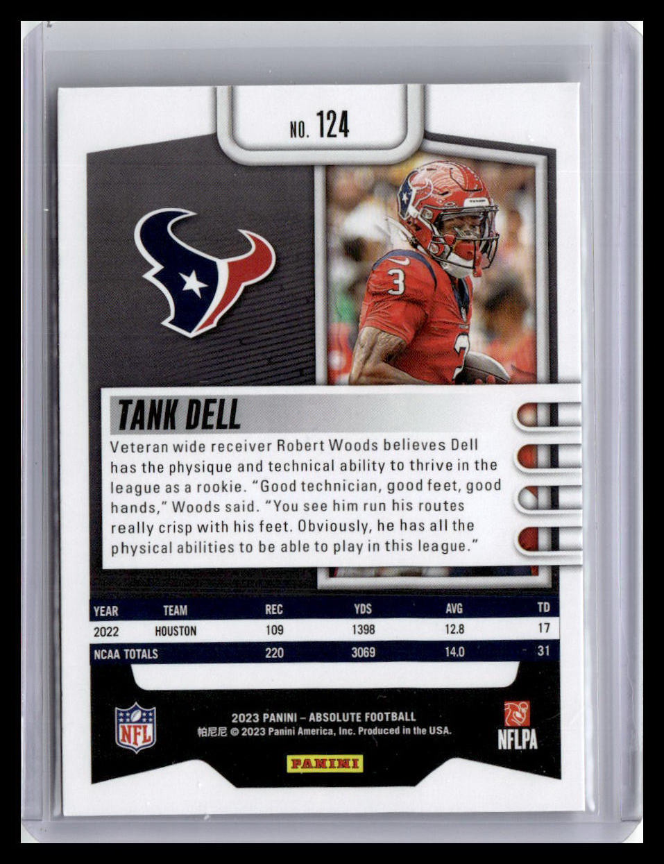 2023 Panini Absolute #124 Tank Dell