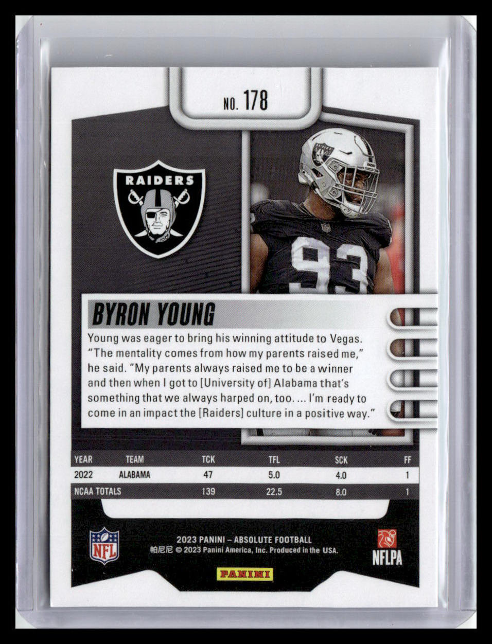 2023 Panini Absolute #178 Byron Young