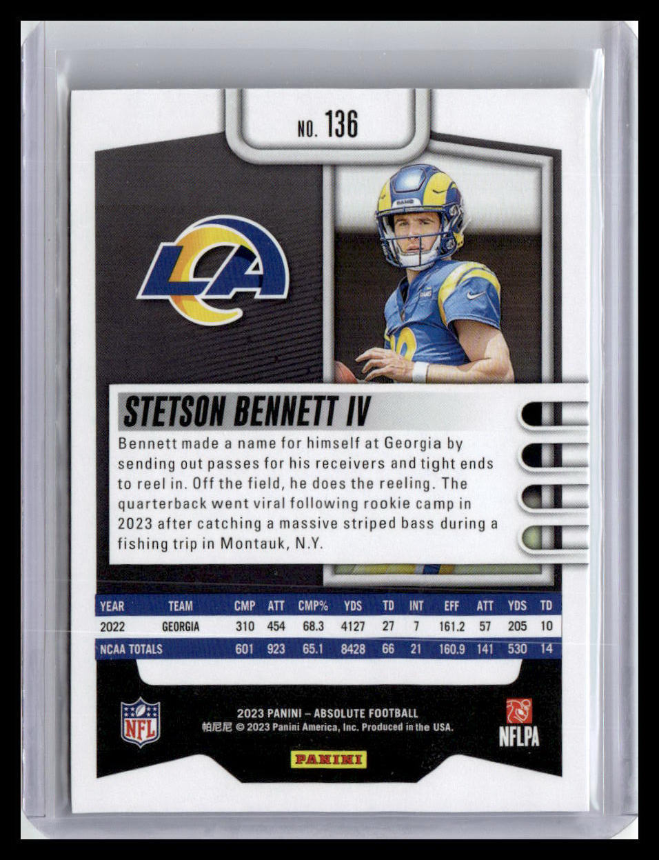 2023 Panini Absolute #136 Stetson Bennett IV
