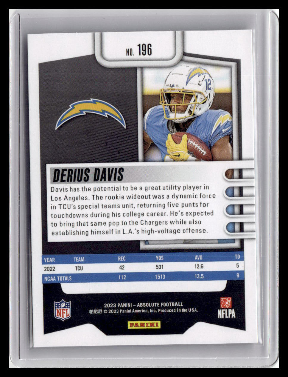 2023 Panini Absolute #196 Derius Davis