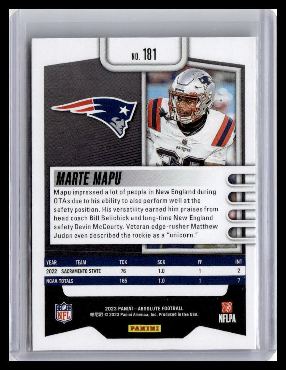 2023 Panini Absolute #181 Marte Mapu