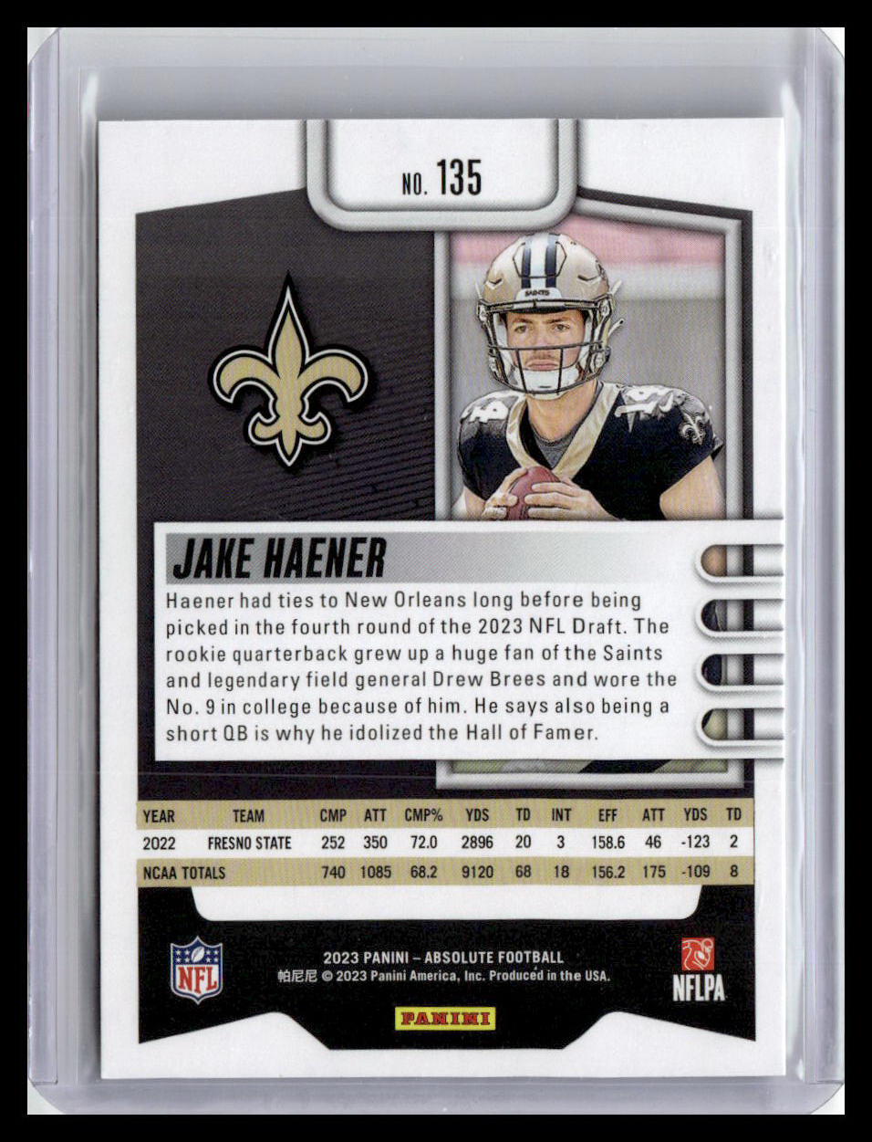 2023 Panini Absolute #135 Jake Haener