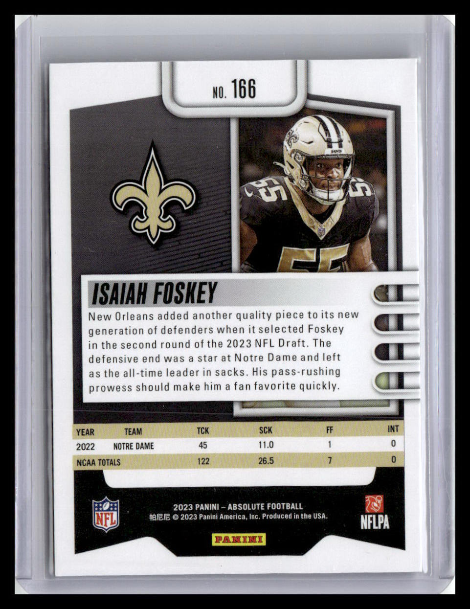 2023 Panini Absolute #166 Isaiah Foskey