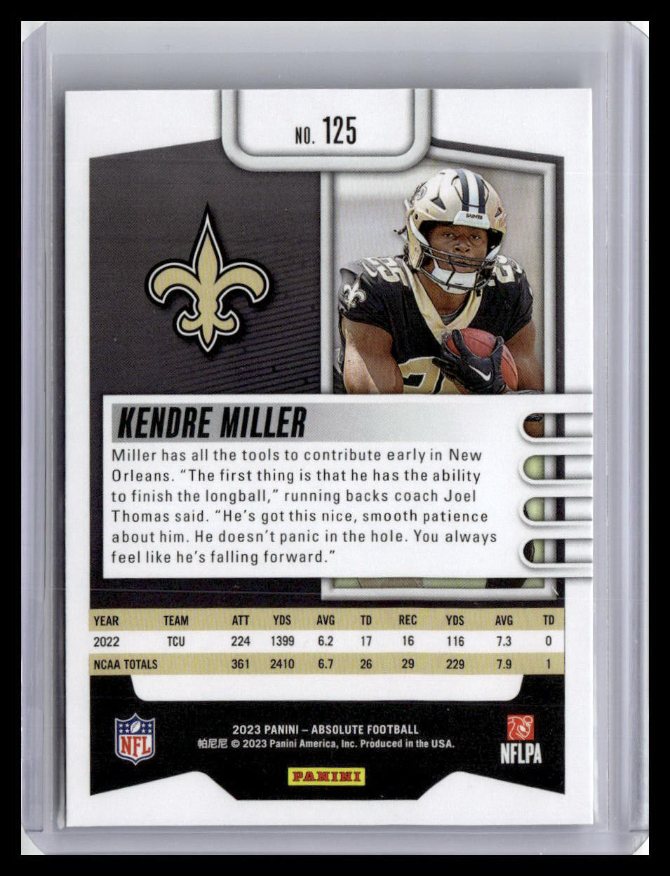 2023 Panini Absolute #125 Kendre Miller