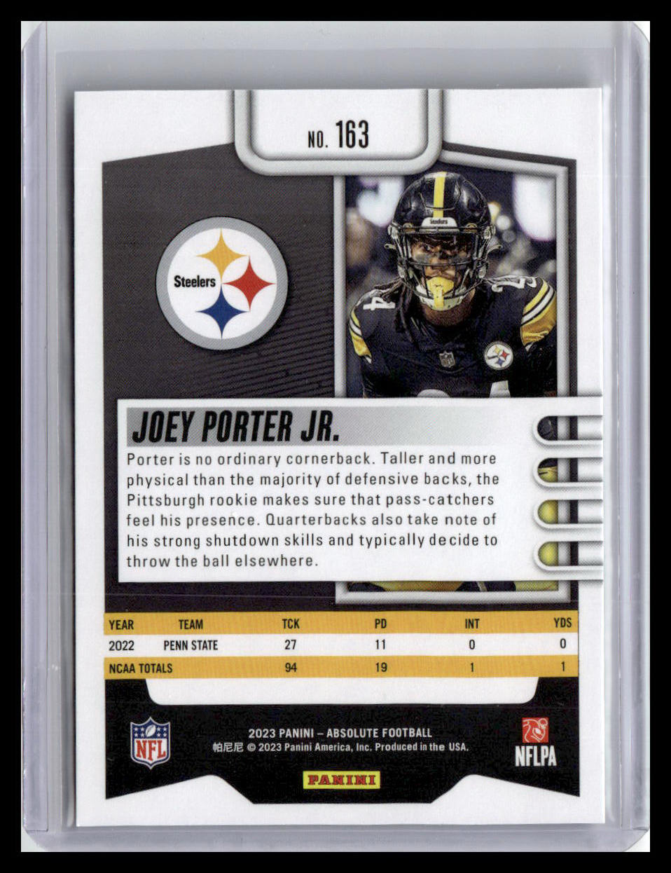 2023 Panini Absolute #163 Joey Porter Jr.
