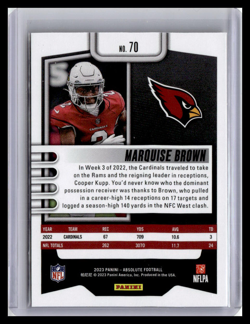 2023 Panini Absolute #70 Marquise Brown RWB Kaleidoscope