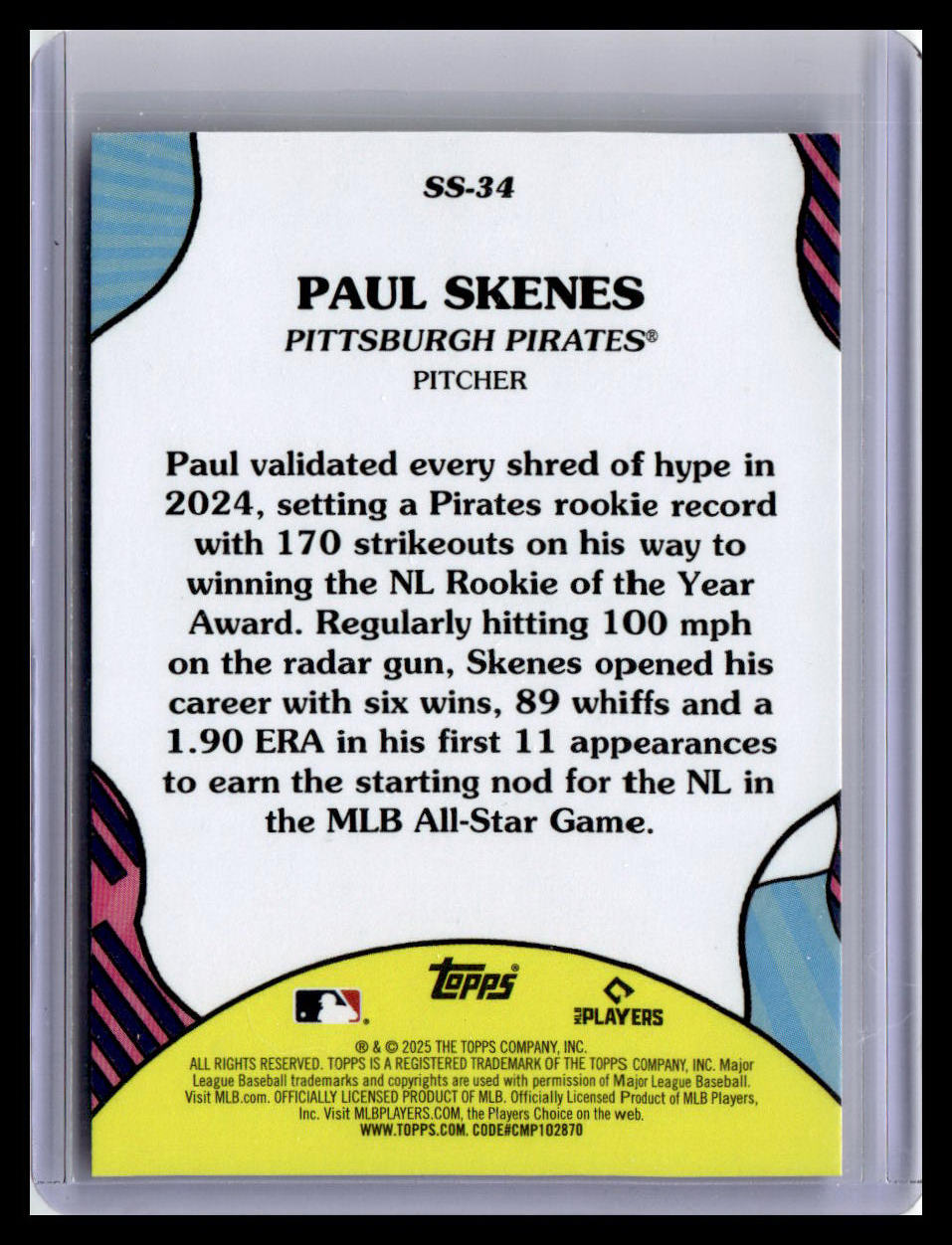 2025 Topps #SS-34 Paul Skenes Summer Superstars