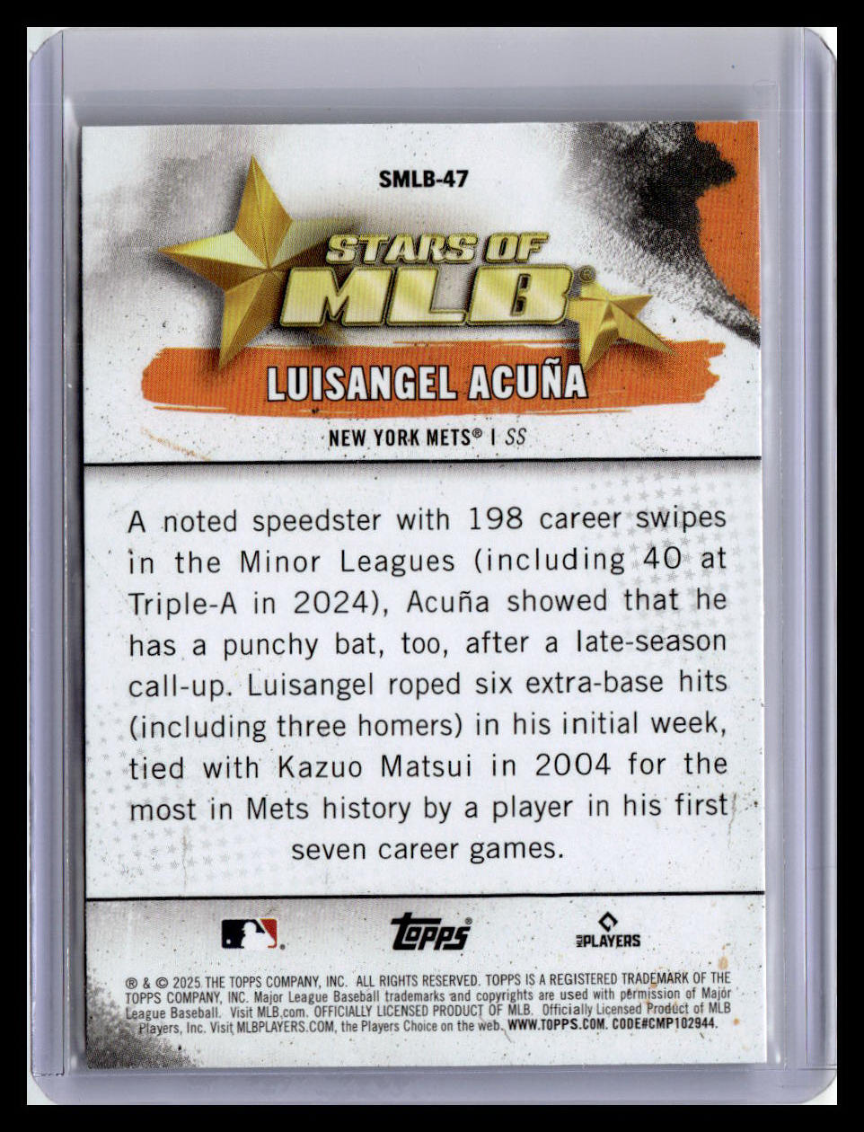 2025 Topps #SMLB-47 Luisangel Acuña Stars of MLB