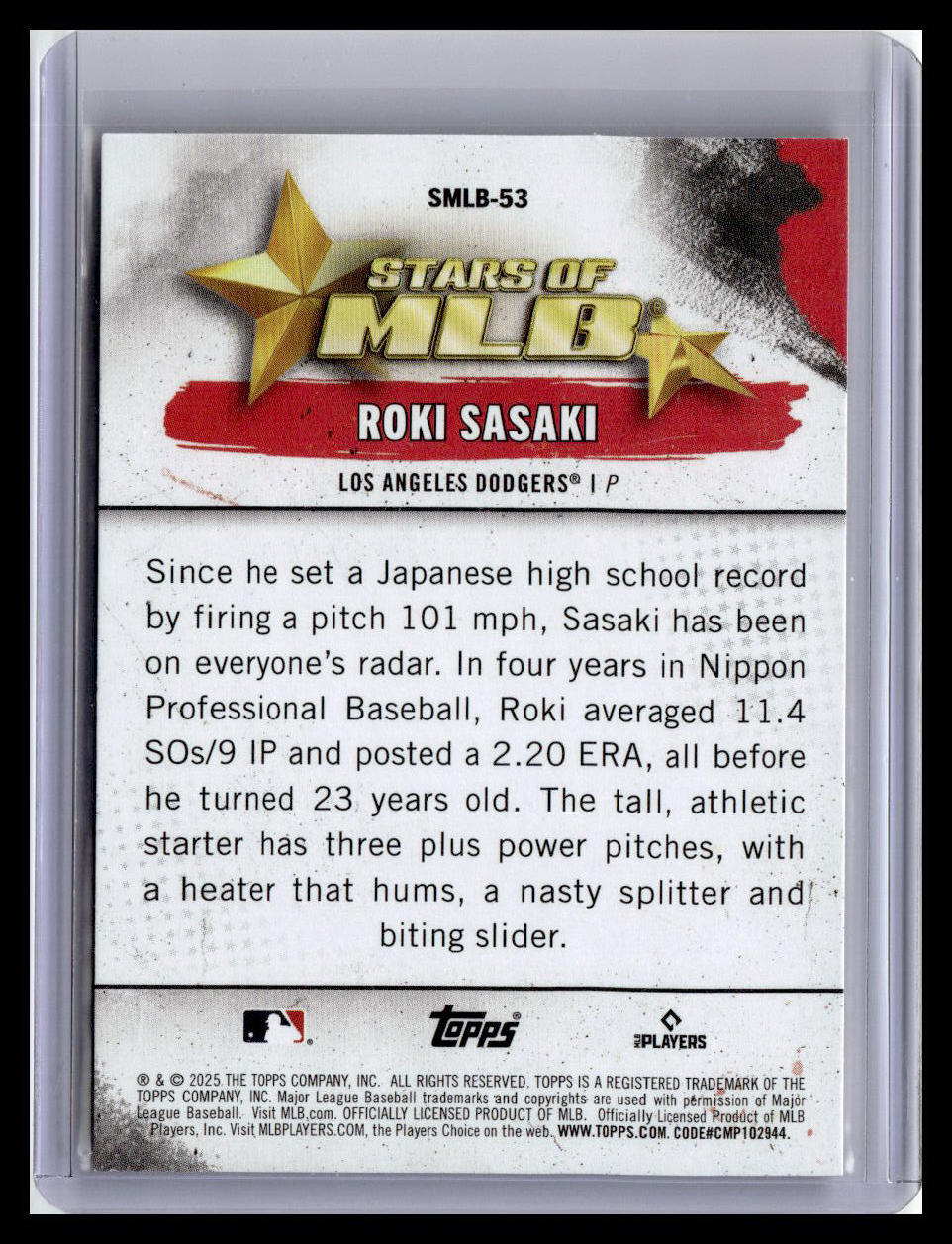 2025 Topps #SMLB-53 Roki Sasaki Stars of MLB
