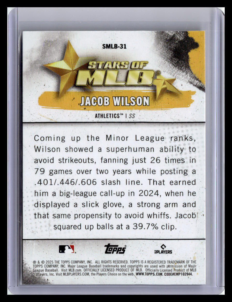2025 Topps #SMLB-31 Jacob Wilson Stars of MLB