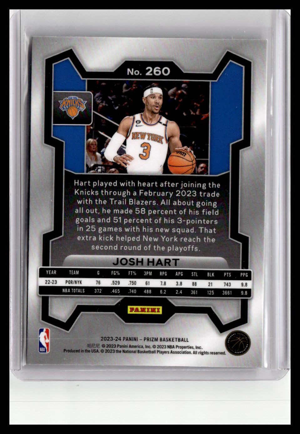 2023-24 Panini Prizm #260 Josh Hart