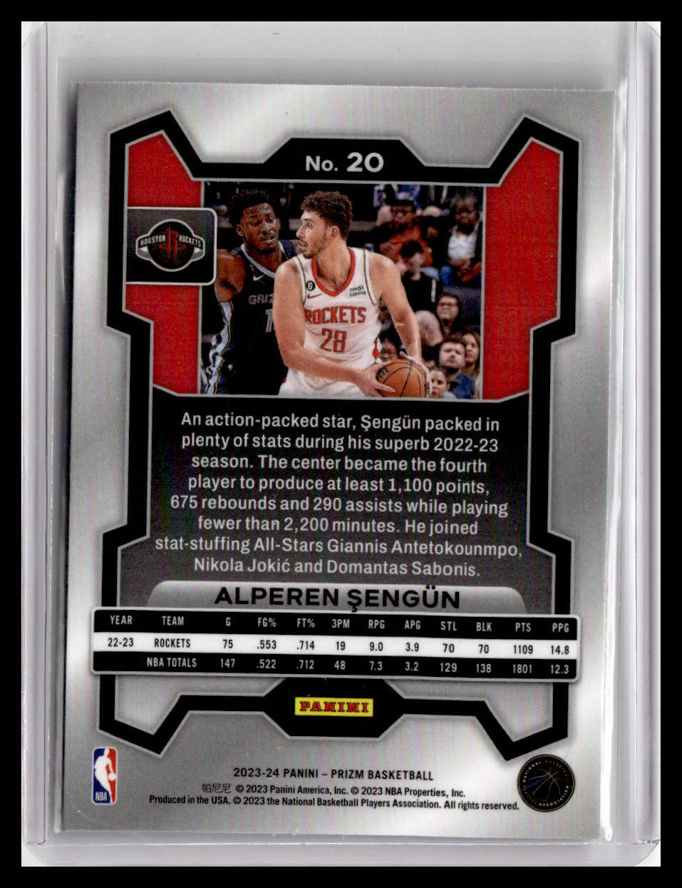 2023-24 Panini Prizm #20 Alperen Sengun
