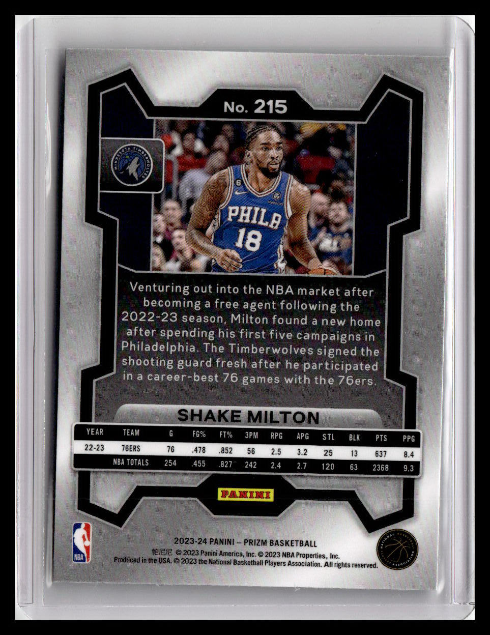 2023-24 Panini Prizm #215 Shake Milton