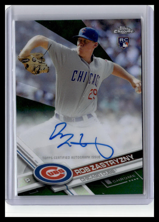 2017 Topps Chrome #RA-RZ Rob Zastryzny Rookie Autographs Green Refractor #/99