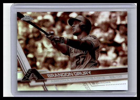 2017 Topps Chrome #38 Brandon Drury Sepia Refractor