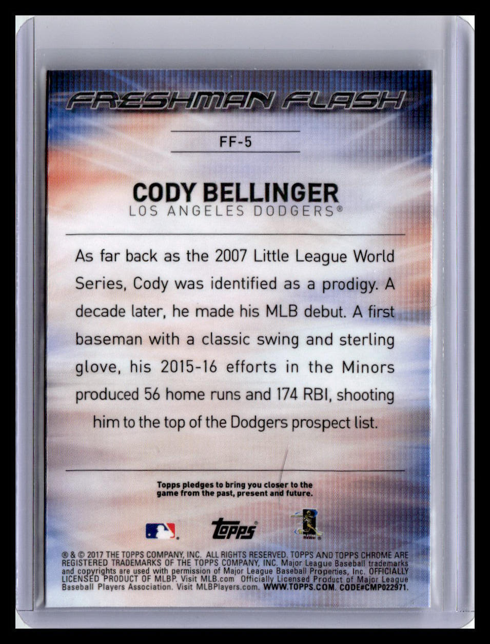 2017 Topps Chrome #FF-5 Cody Bellinger Freshman Flash