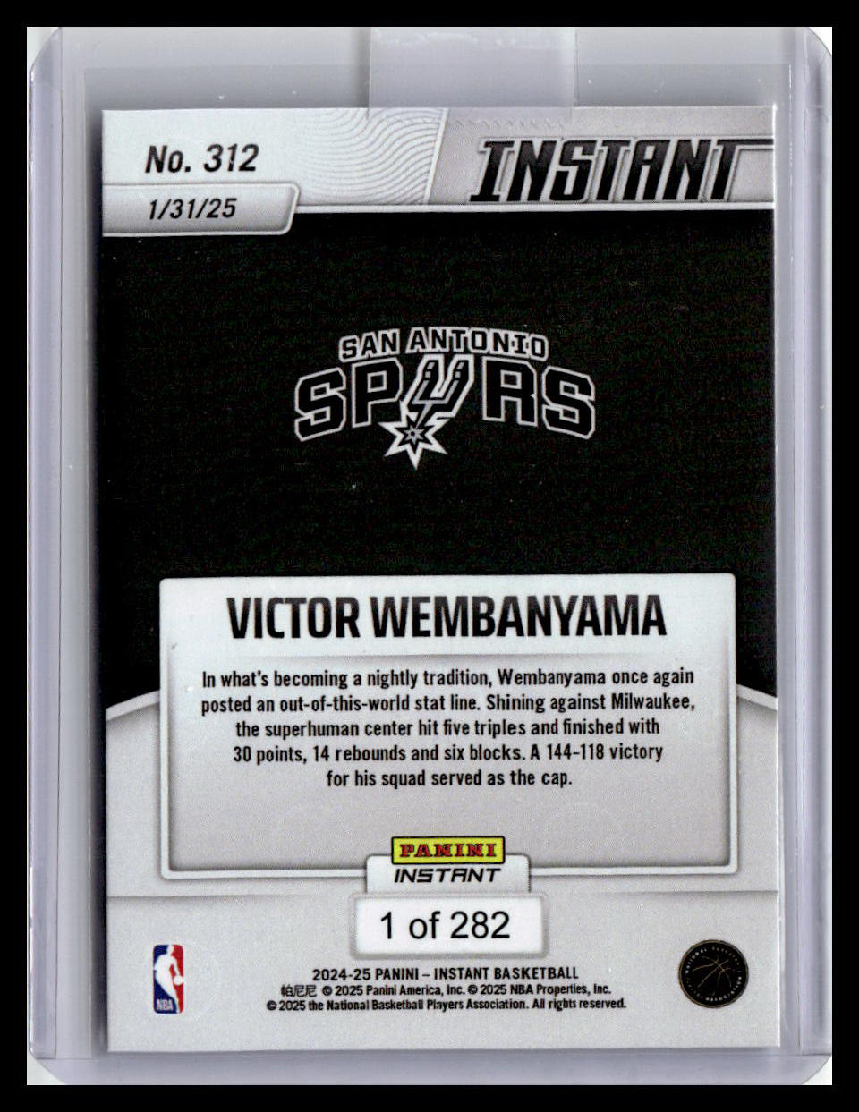 2024-25 Panini Instant NBA #312 Victor Wembanyama