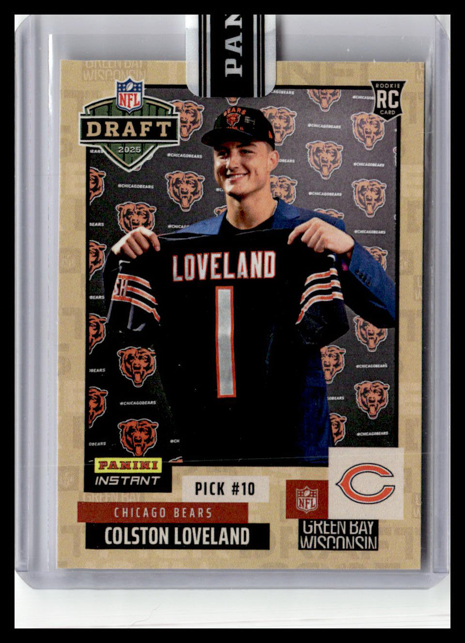 2025 Panini Instant NFL Draft Night #NFLDN-16 Colston Loveland Beige #/25