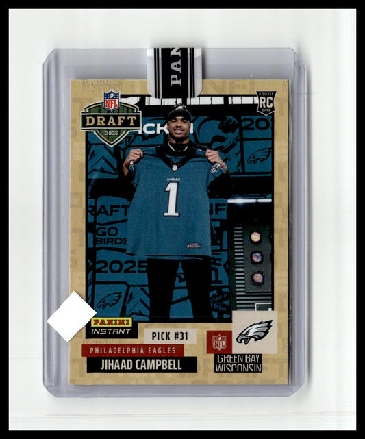 2025 Panini Instant NFL Draft Night #NFLDN-13 Jihaad Campbell Beige #/25