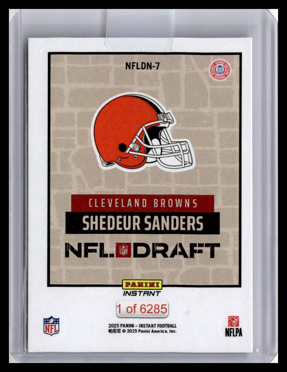 2025 Panini Instant NFL Draft Night #NFLDN-7 Shedeur Sanders