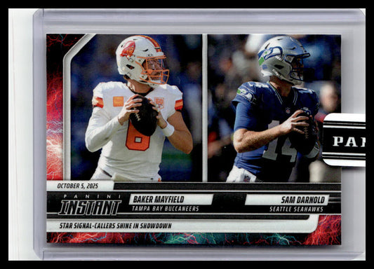 2025 Panini Instant NFL #129 Baker Mayfield / Sam Darnold SSP #/5