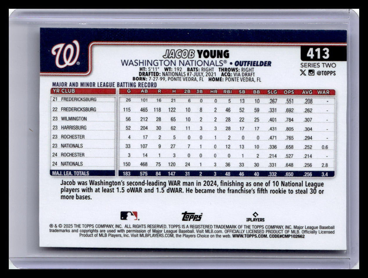 2025 Topps #413 Jacob Young
