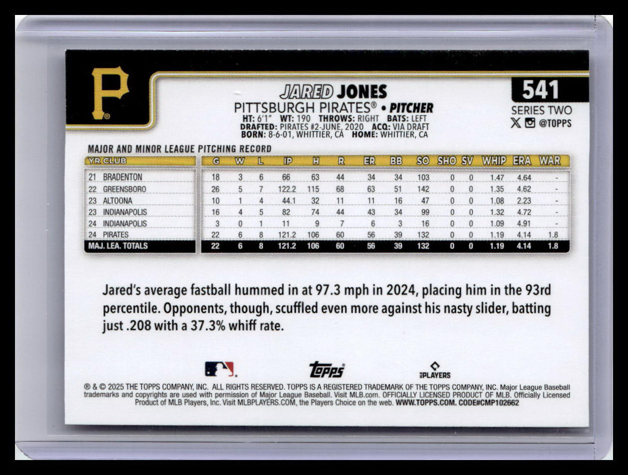 2025 Topps #541 Jared Jones Future Stars