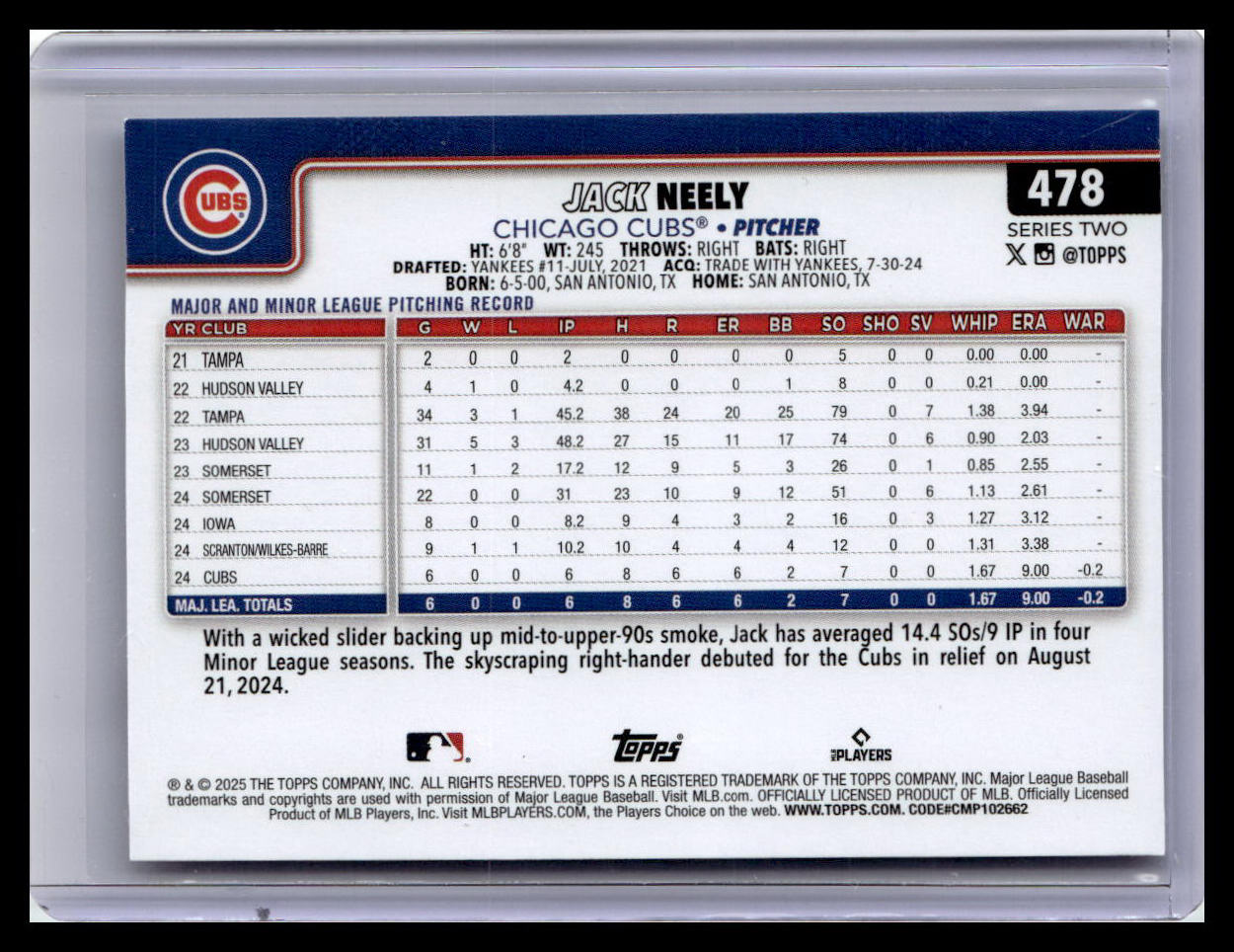 2025 Topps #478 Jack Neely