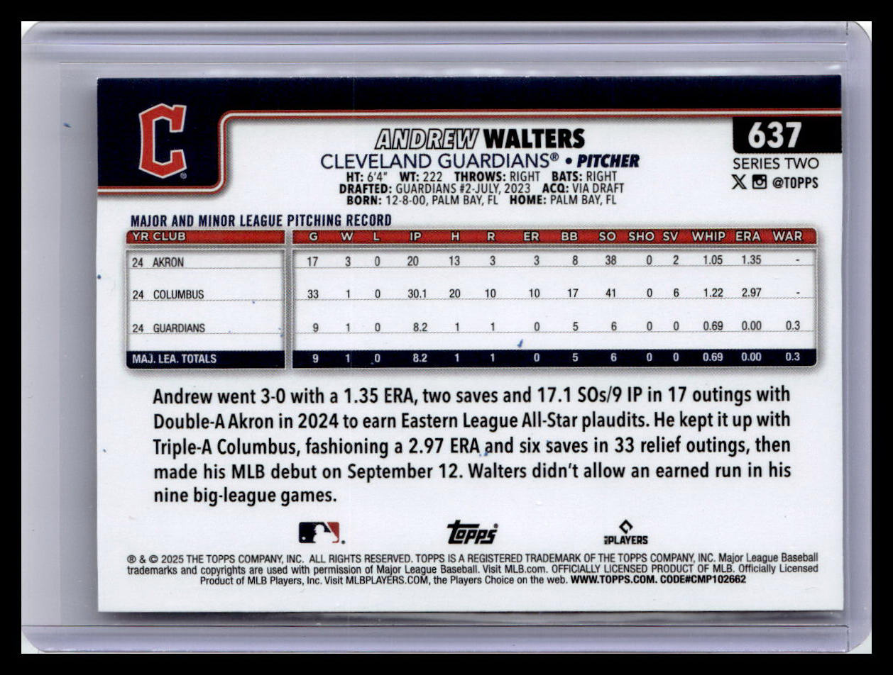 2025 Topps #637 Andrew Walters