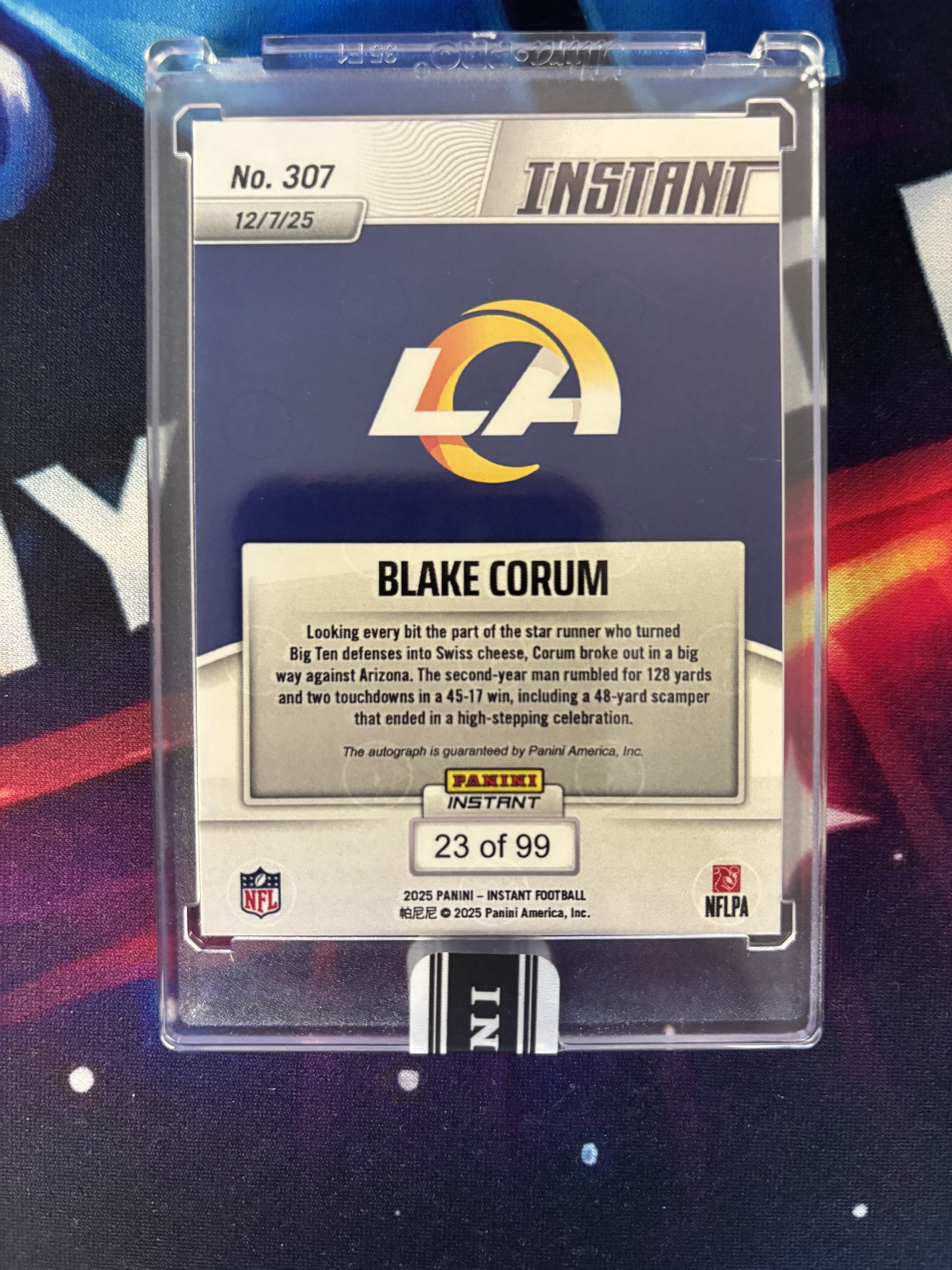 2025 Panini Instant NFL #307 Blake Corum 46/99