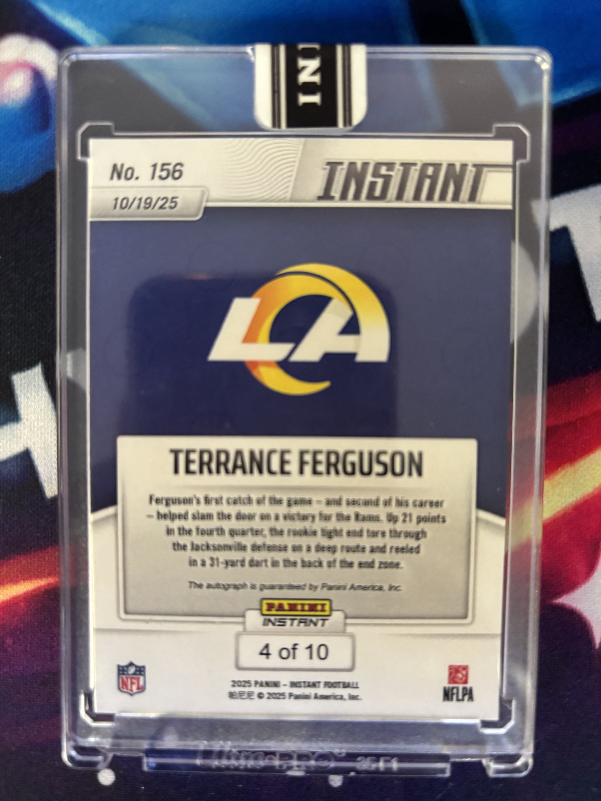 2025 Panini Instant NFL #156 Terrance Ferguson SSP 4/10