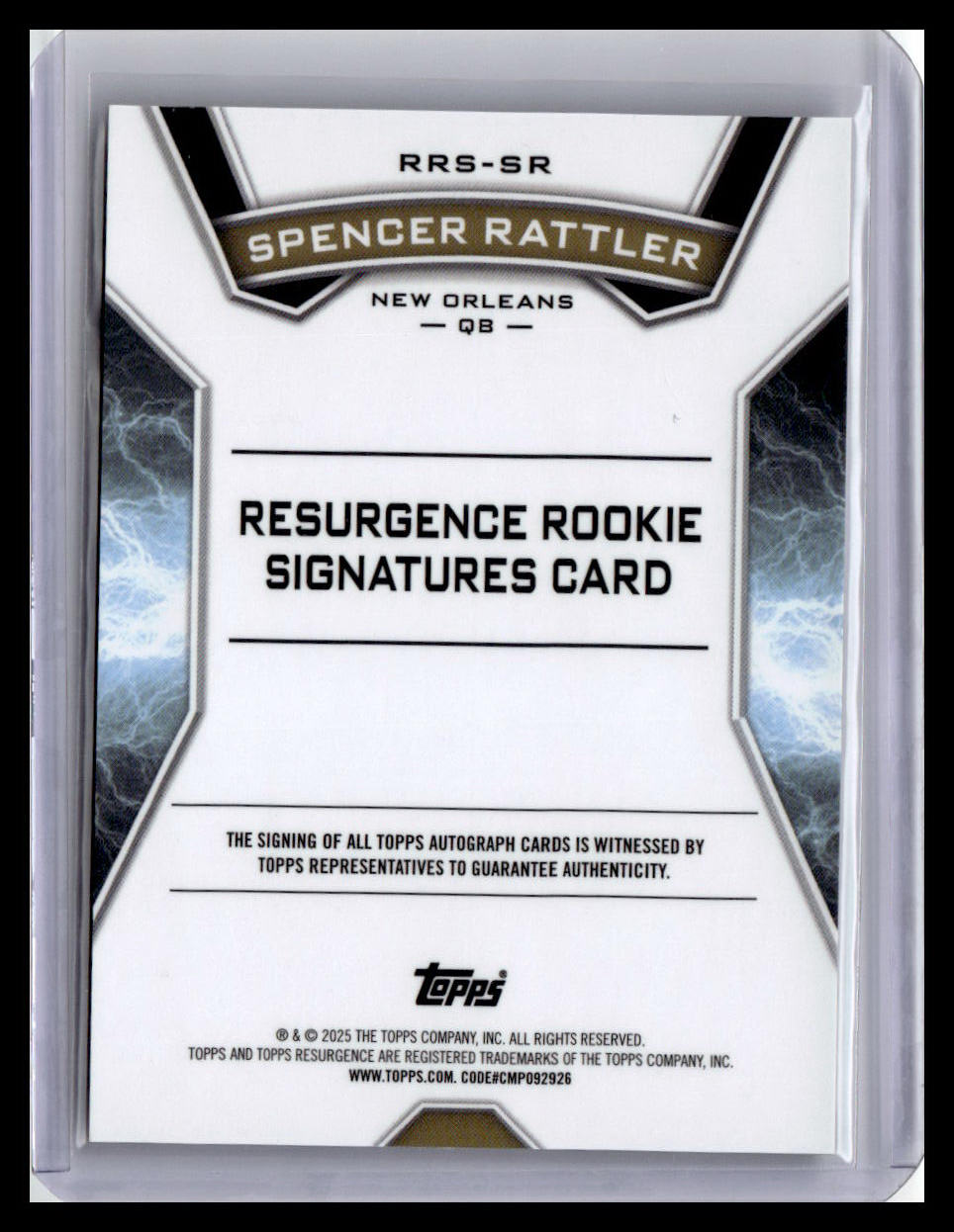 2024 Topps Resurgence - Resurgence Rookie Signatures #RRS-SR Spencer Rattler