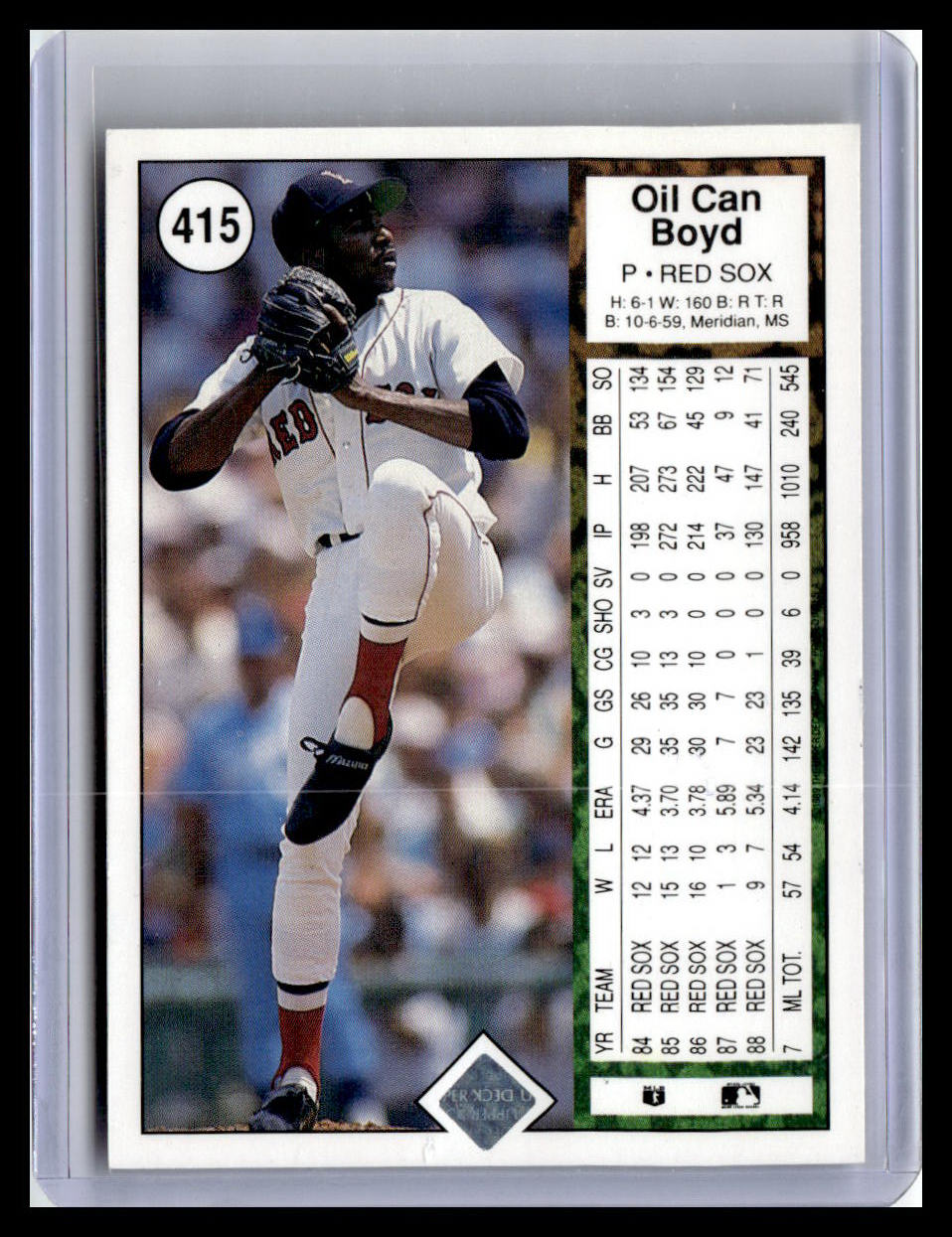 1989 Upper Deck #415 Oil Can Boyd On Card Auto