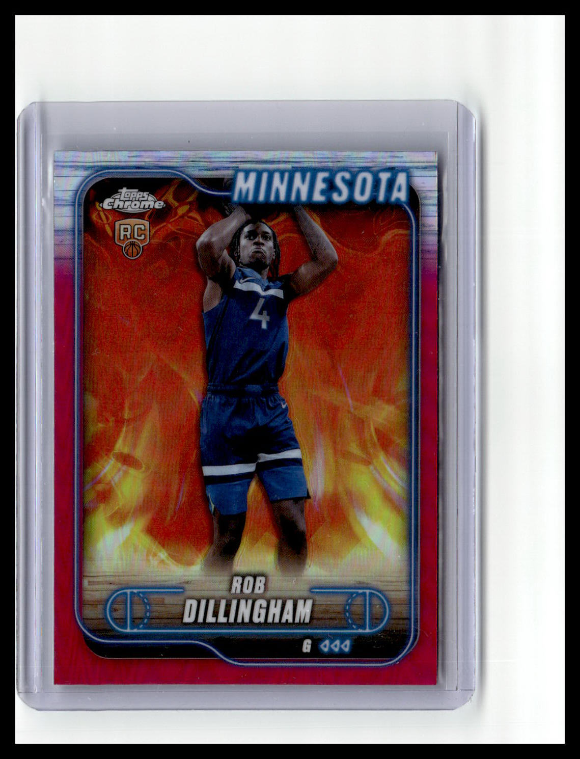 2024-25 Topps Chrome #165 Rob Dillingham Pink Refractor