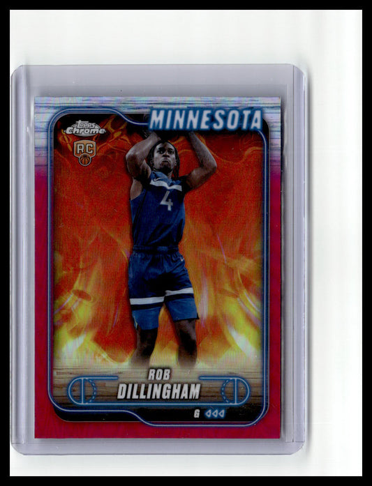 2024-25 Topps Chrome #165 Rob Dillingham Pink Refractor