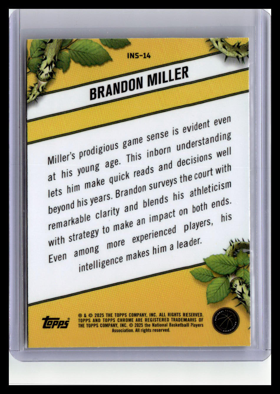 2024-25 Topps Chrome - Instinct #INS-14 Brandon Miller